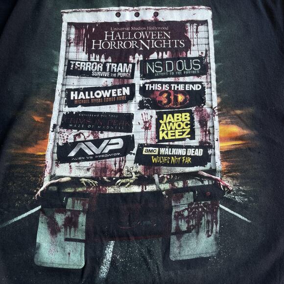 Halloween Horror Nights Shirt Mens Large Universal Studios Back Print Fear Tee - Picture 4 of 9